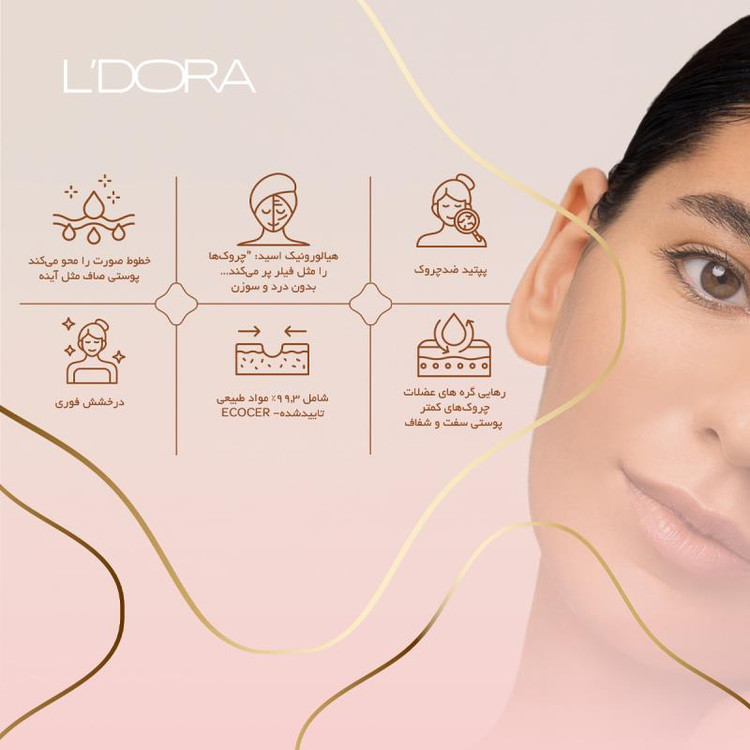 کرم لیفتینگ صورت و گردن ماساژور دار جوان ساز لدورا کر 100 میلی لیتر
