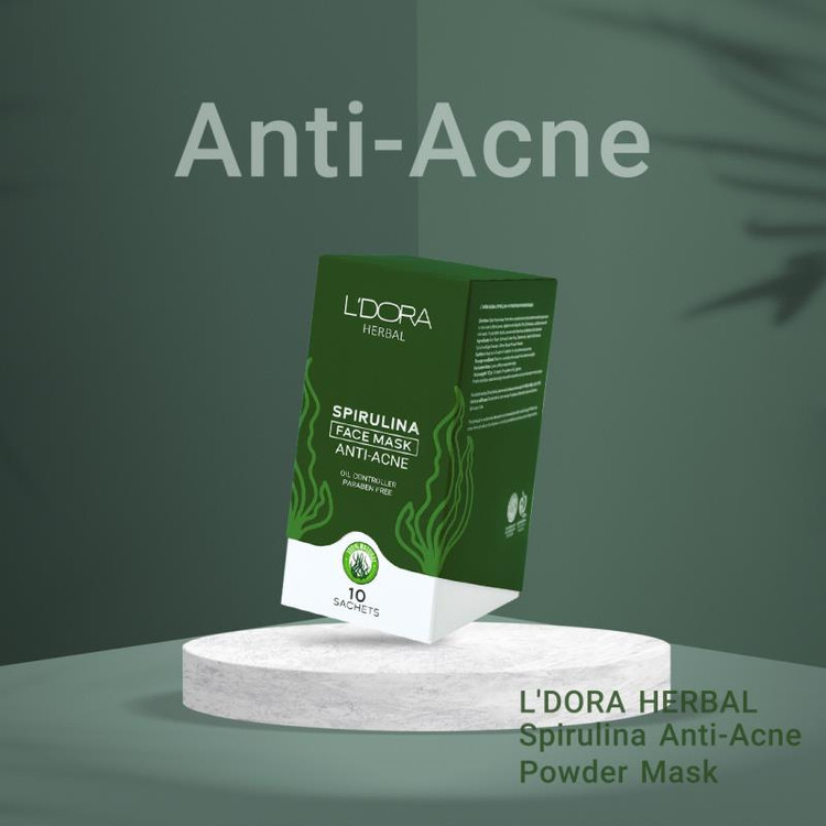 ماسک پودری اسپیرولینا ضدجوش لدورا هربال 10عددی