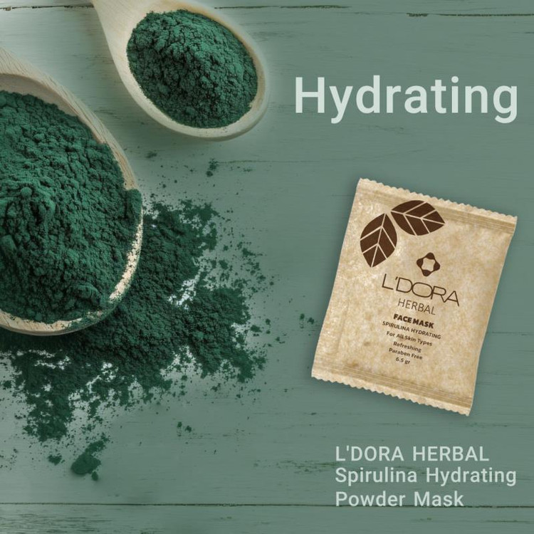 ماسک پودری اسپیرولینا آب رسان لدورا هربال 10 عددی