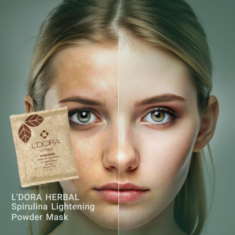 ماسک پودری اسپیرولینا روشن کننده لدورا هربال 10 عددی