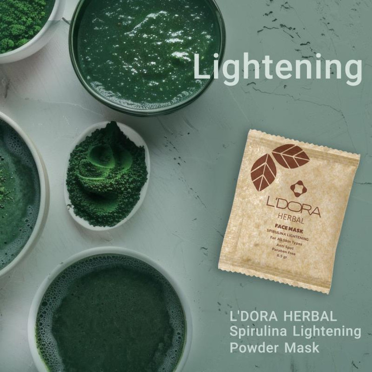 ماسک پودری اسپیرولینا روشن کننده لدورا هربال 10 عددی