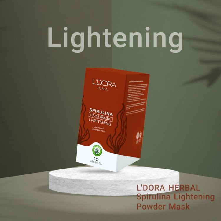 ماسک پودری اسپیرولینا روشن کننده لدورا هربال 10 عددی